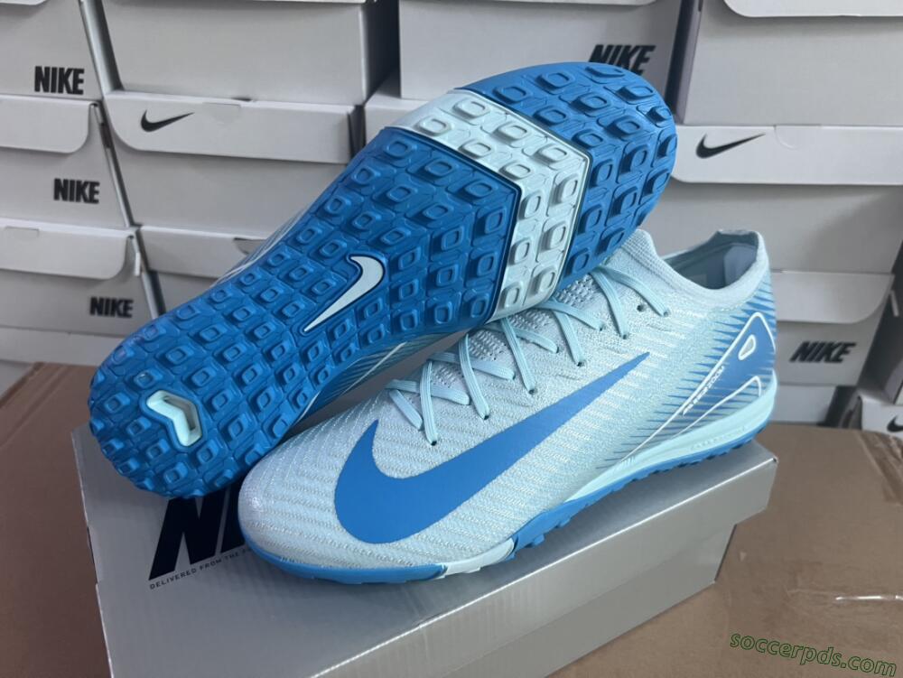 Nike Air Zoom Mercurial Vapor 16 Elite TF Low-Tops Football Shoes - Jade/Beige/Blue