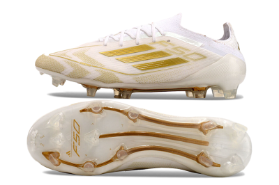 Adidas F50 Elite FG Low-Tops Football Boots - White/Gold