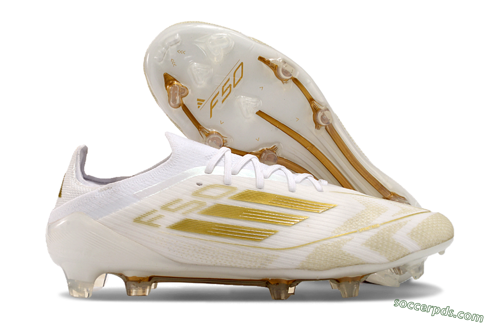 Adidas F50 Elite FG Low-Tops Football Boots - White/Gold 1