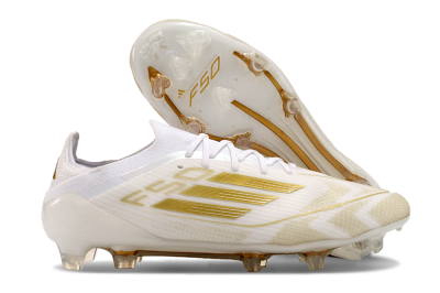 Adidas F50 Elite FG Low-Tops Football Boots - White/Gold