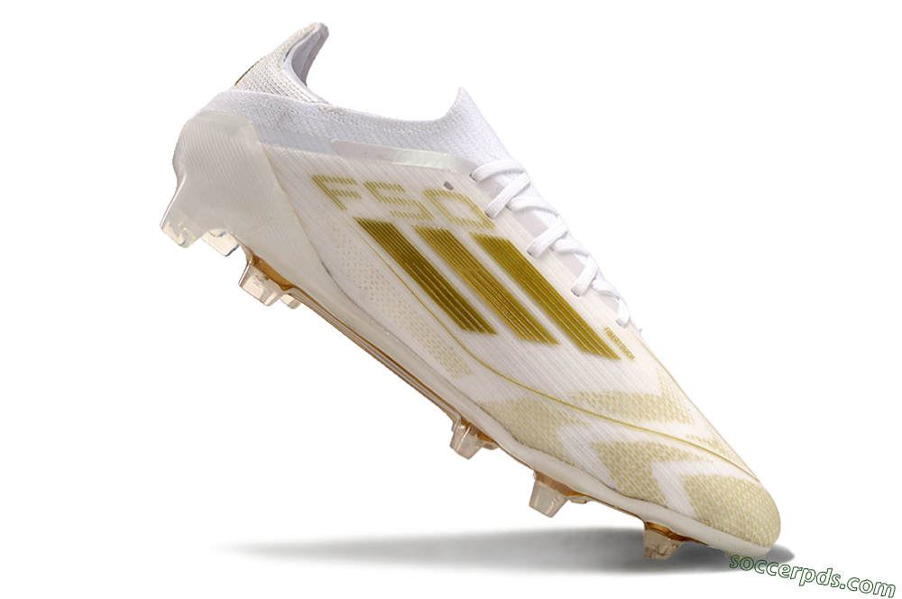 Adidas F50 Elite FG Low-Tops Football Boots - White/Gold 4