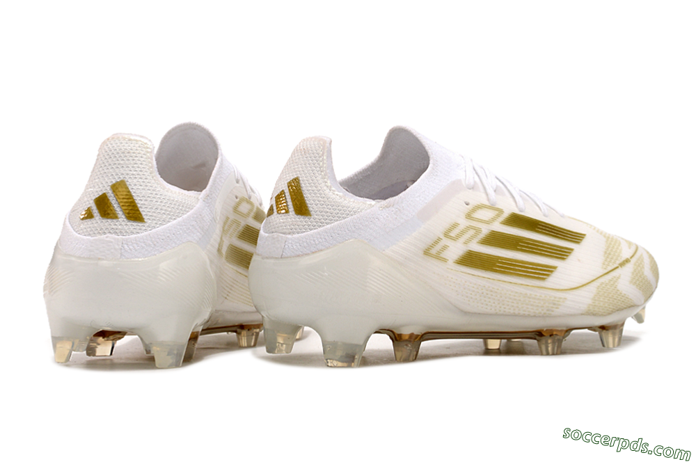 Adidas F50 Elite FG Low-Tops Football Boots - White/Gold 6