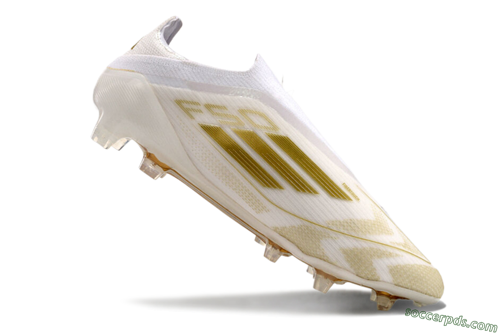Adidas F50 Elite Laceless FG Low-Tops Football Boots - White/Gold 4
