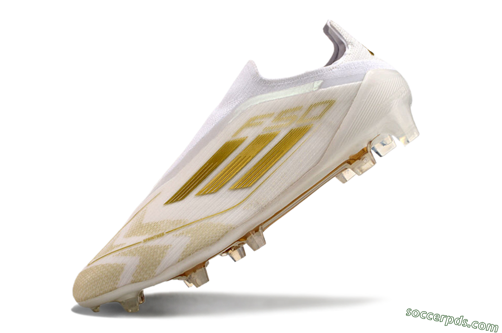 Adidas F50 Elite Laceless FG Low-Tops Football Boots - White/Gold 5