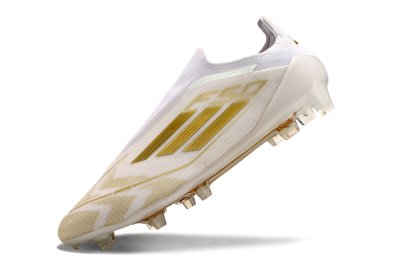 Adidas F50 Elite Laceless FG Low-Tops Football Boots - White/Gold