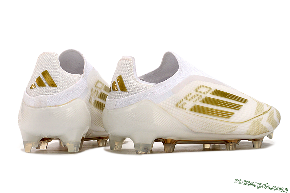 Adidas F50 Elite Laceless FG Low-Tops Football Boots - White/Gold 6