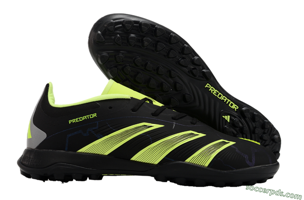 Adidas Predator 24 Elite TF Low-Tops Football Shoes - Black/Yellow/Grey 1