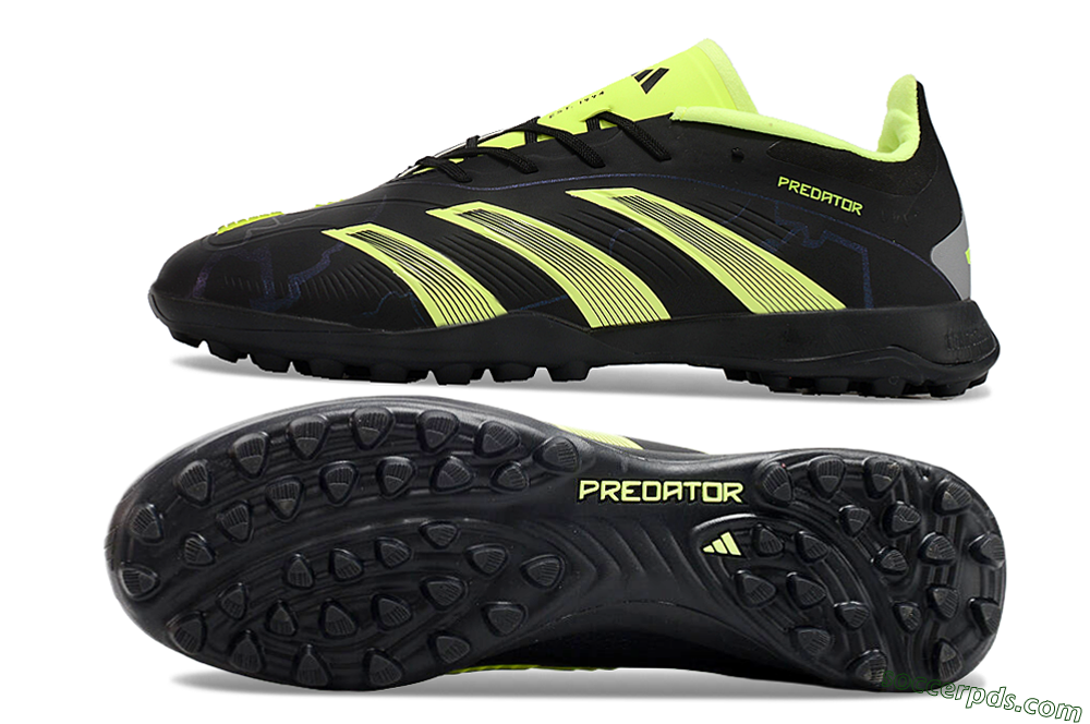Adidas Predator 24 Elite TF Low-Tops Football Shoes - Black/Yellow/Grey 0