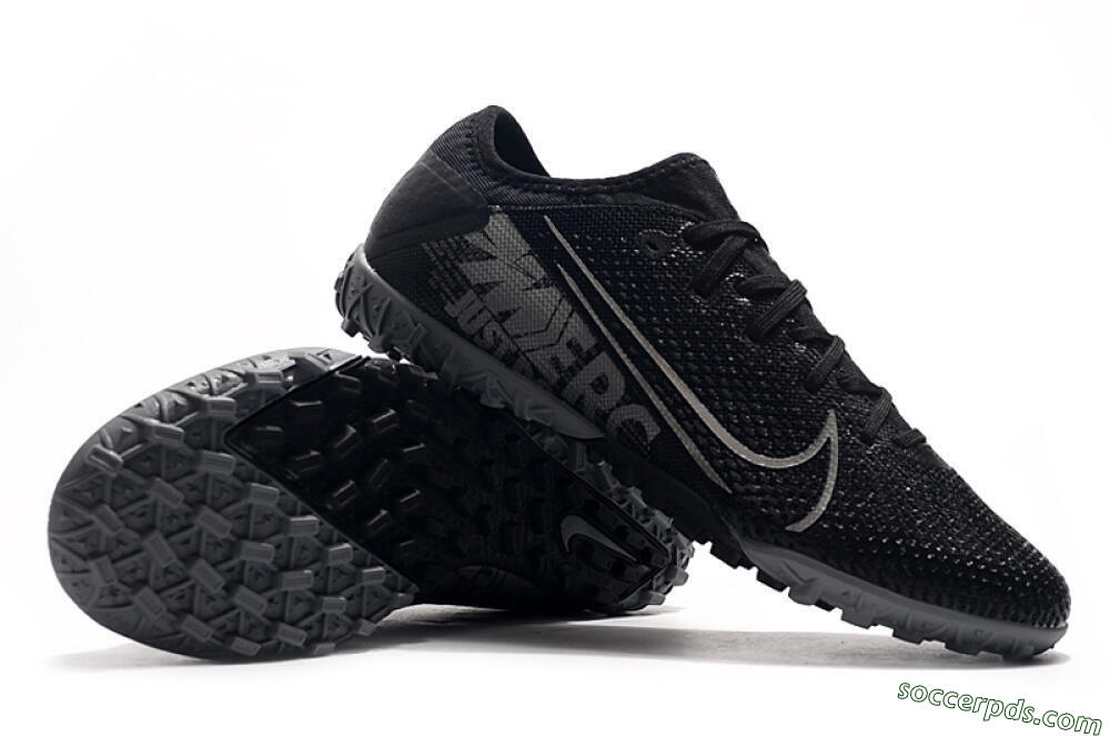 Nike Air Zoom Mercurial Vapor 13 Elite TF Low-Tops Football Shoes - Black/Silver/Grey 4
