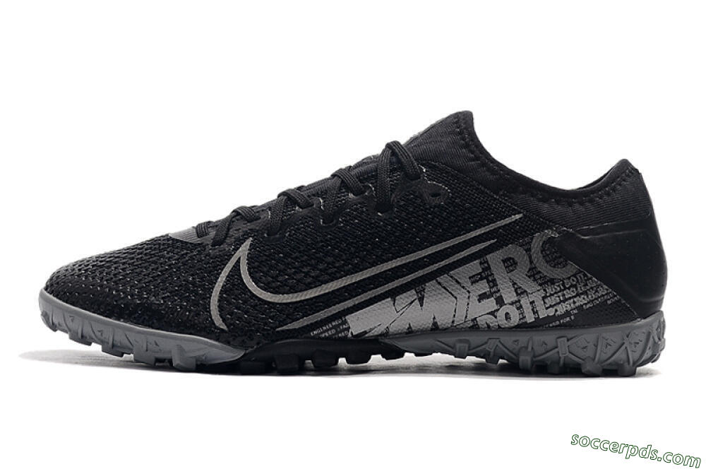 Nike Air Zoom Mercurial Vapor 13 Elite TF Low-Tops Football Shoes - Black/Silver/Grey 2