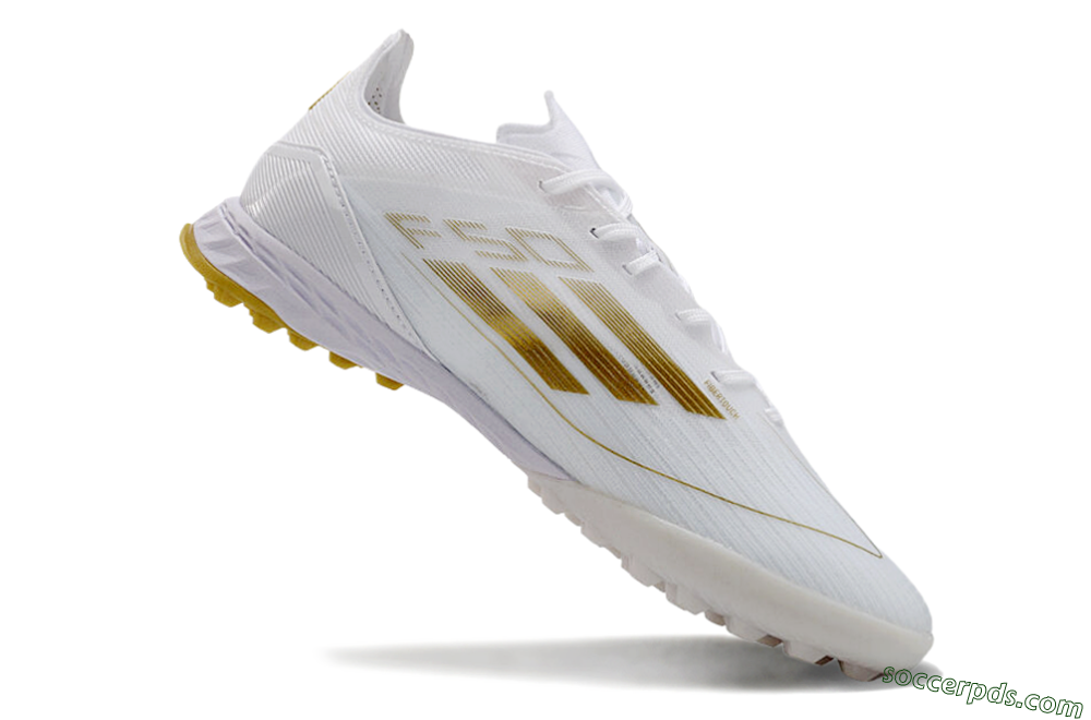 Adidas F50 Elite TF Low-Tops Football Shoes - White/Gold 4