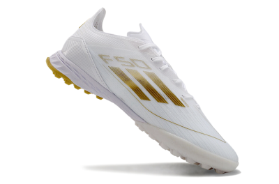 Adidas F50 Elite TF Low-Tops Football Shoes - White/Gold