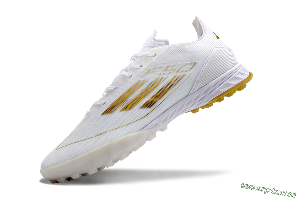 Adidas F50 Elite TF Low-Tops Football Shoes - White/Gold 5