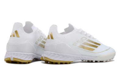 Adidas F50 Elite TF Low-Tops Football Shoes - White/Gold