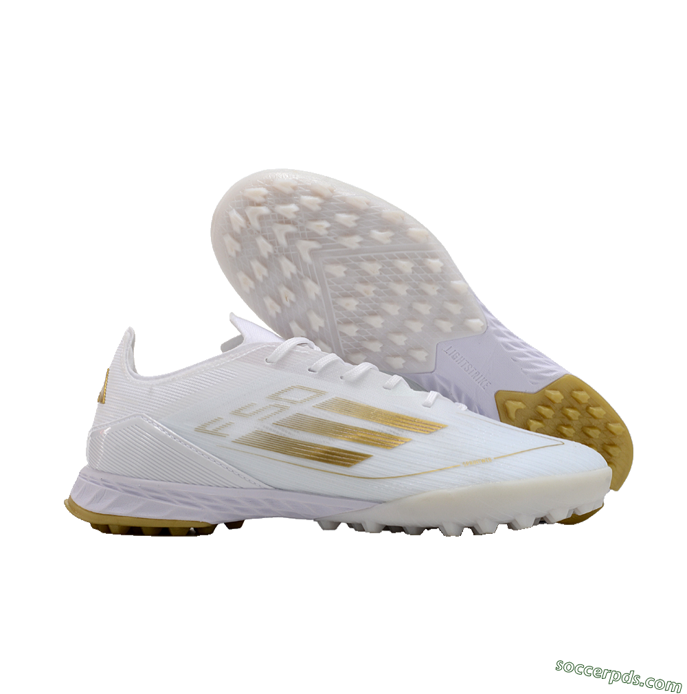 Adidas F50 Elite TF Low-Tops Football Shoes - White/Gold 1