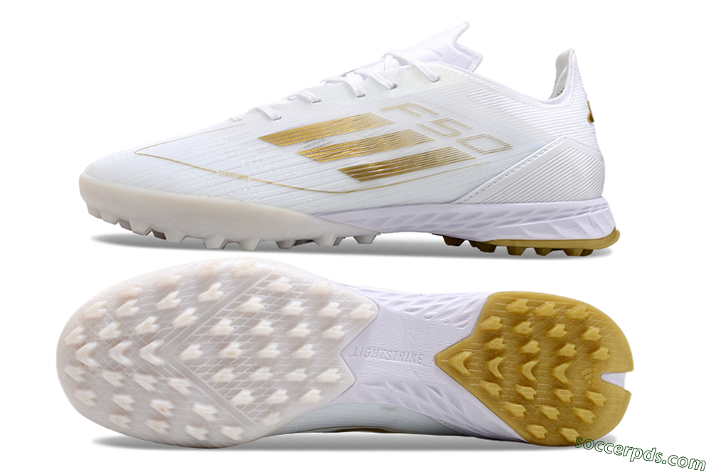 Adidas F50 Elite TF Low-Tops Football Shoes - White/Gold 0