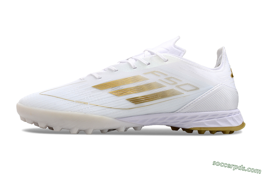 Adidas F50 Elite TF Low-Tops Football Shoes - White/Gold 2