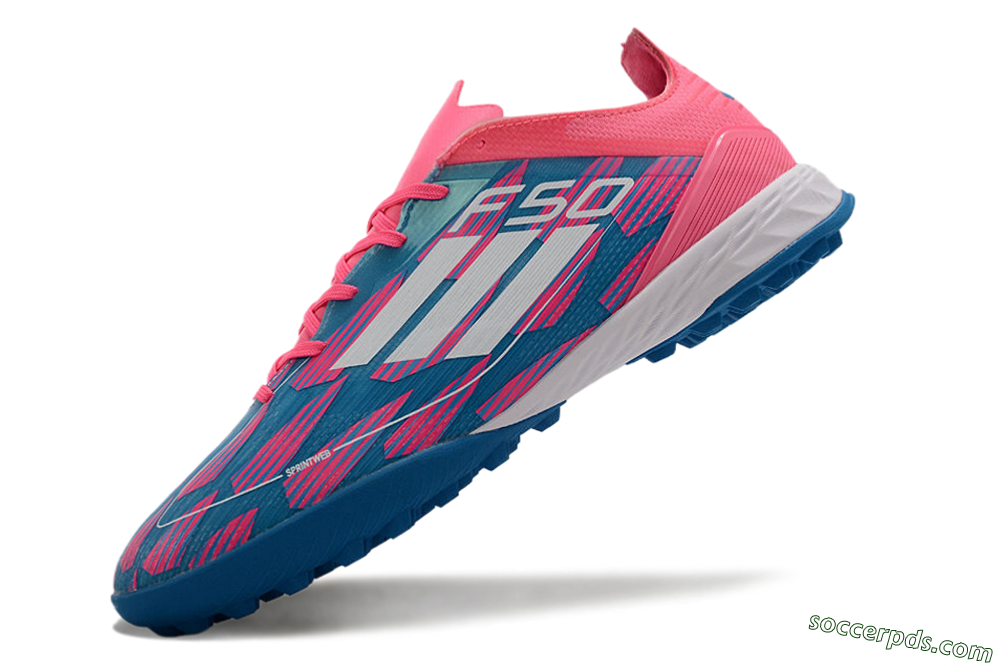 Adidas F50 Elite TF Low-Tops Football Shoes - Blue/Pink/White 5