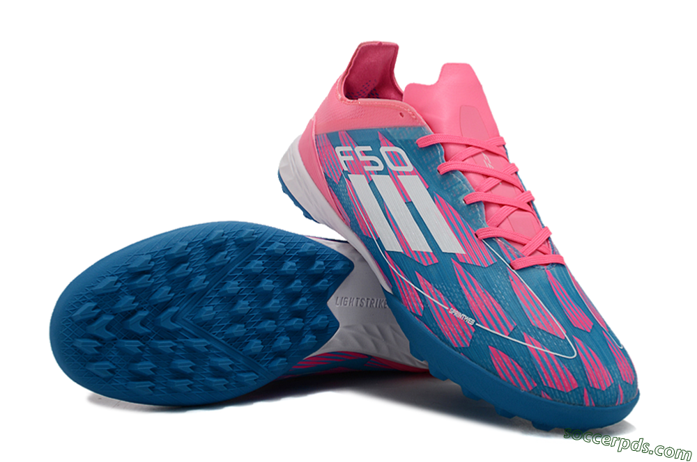 Adidas F50 Elite TF Low-Tops Football Shoes - Blue/Pink/White 3