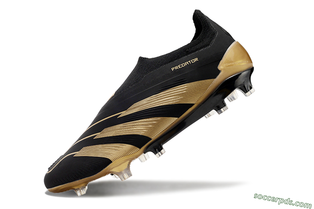 Adidas Predator Accuracy+ Laceless FG Low-Tops Football Boots - Black/Gold 5
