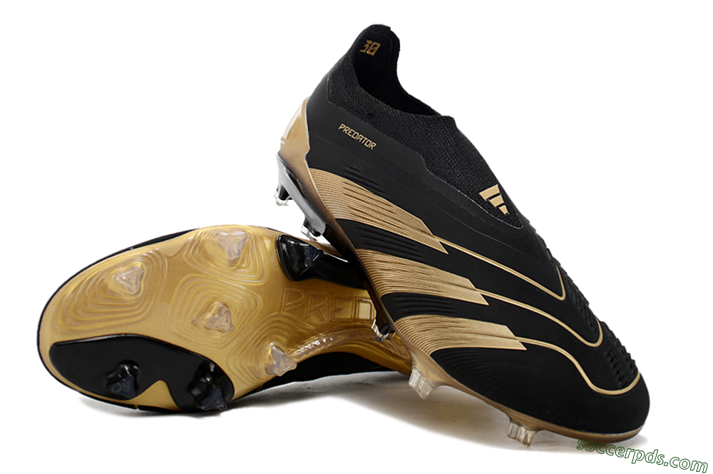 Adidas Predator Accuracy+ Laceless FG Low-Tops Football Boots - Black/Gold 3