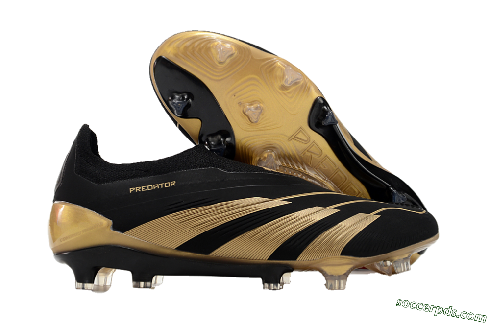 Adidas Predator Accuracy+ Laceless FG Low-Tops Football Boots - Black/Gold 1