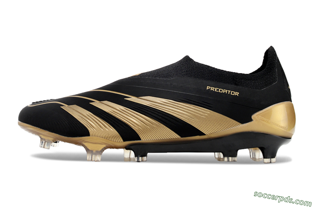 Adidas Predator Accuracy+ Laceless FG Low-Tops Football Boots - Black/Gold 2