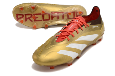 Adidas Predator 24 Elite FG Low-Tops Football Boots - Gold/White/Brown