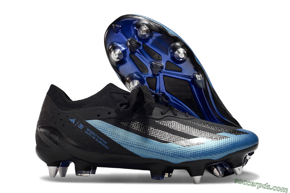 Adidas X Bugatti Crazyfast.1 SG Low-Tops Football Boots - Black/Blue/Silver 1