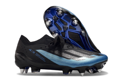 Adidas X Bugatti Crazyfast.1 SG Low-Tops Football Boots - Black/Blue/Silver