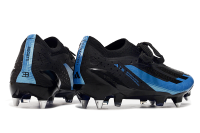 Adidas X Bugatti Crazyfast.1 SG Low-Tops Football Boots - Black/Blue/Silver