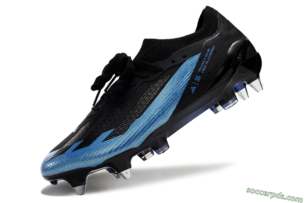Adidas X Bugatti Crazyfast.1 SG Low-Tops Football Boots - Black/Blue/Silver 5