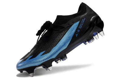 Adidas X Bugatti Crazyfast.1 SG Low-Tops Football Boots - Black/Blue/Silver