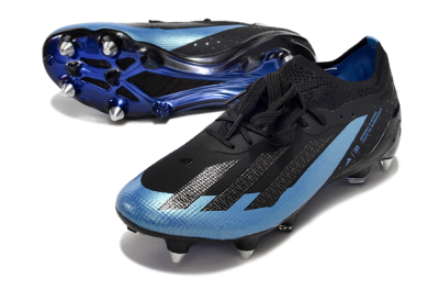 Adidas X Bugatti Crazyfast.1 SG Low-Tops Football Boots - Black/Blue/Silver