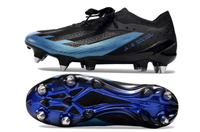 Adidas X Bugatti Crazyfast.1 SG Low-Tops Football Boots - Black/Blue/Silver