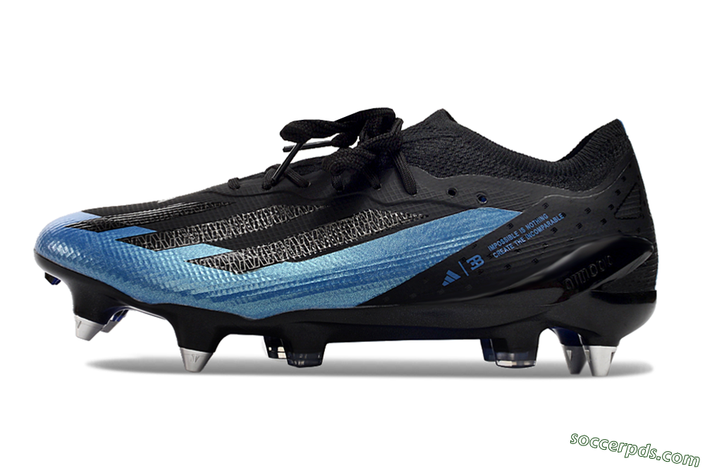 Adidas X Bugatti Crazyfast.1 SG Low-Tops Football Boots - Black/Blue/Silver 2