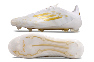 Adidas F50 Adizero FG Low-Tops Football Boots - White/Gold