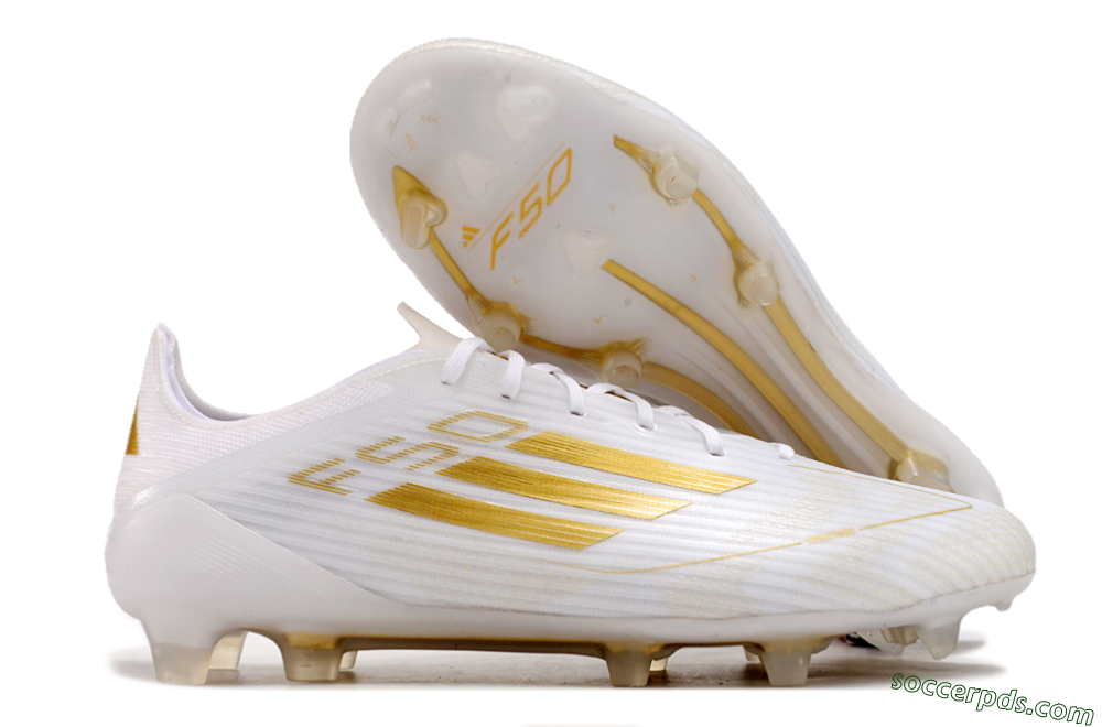 Adidas F50 Adizero FG Low-Tops Football Boots - White/Gold 0