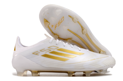 Adidas F50 Adizero FG Low-Tops Football Boots - White/Gold