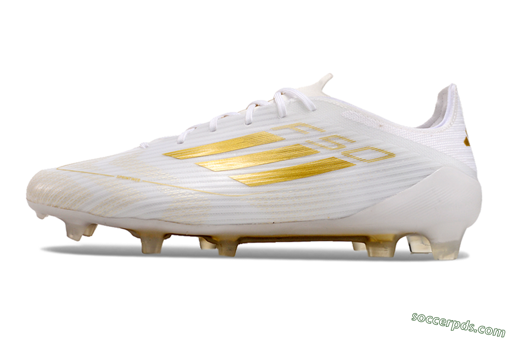 Adidas F50 Adizero FG Low-Tops Football Boots - White/Gold 1