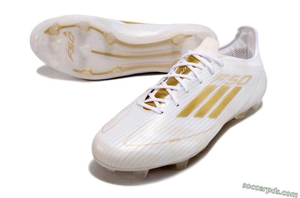 Adidas F50 Adizero FG Low-Tops Football Boots - White/Gold 2