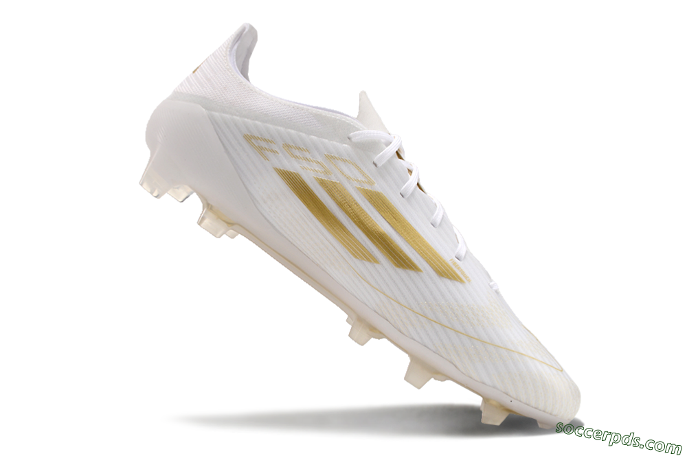 Adidas F50 Adizero FG Low-Tops Football Boots - White/Gold 3