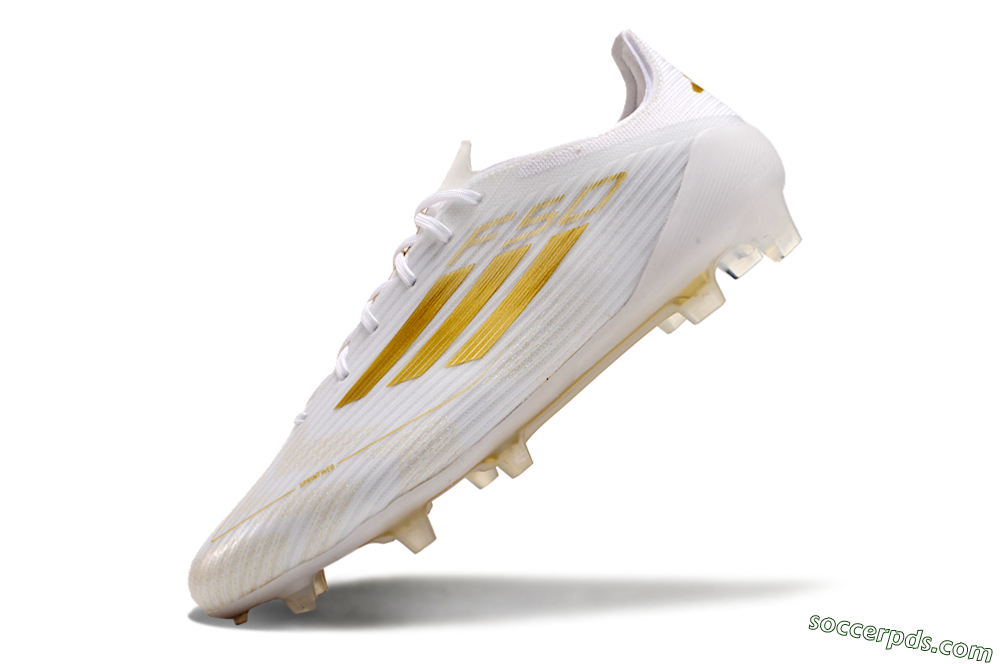 Adidas F50 Adizero FG Low-Tops Football Boots - White/Gold 4