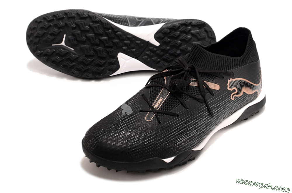 Puma Future Ultimate TF Low-Tops Football Shoes - Black/Gold/White 3