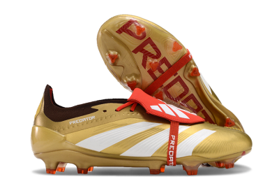 Adidas Predator Elite Foldover Tongue FG Low-Tops Football Boots - Gold/White/Red