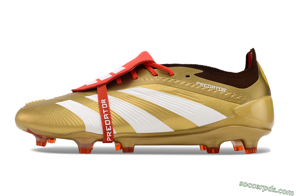 Adidas Predator Elite Foldover Tongue FG Low-Tops Football Boots - Gold/White/Red 2