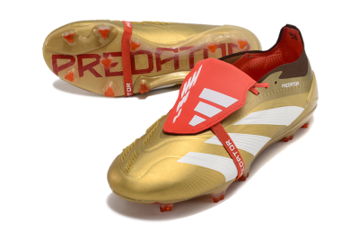 Adidas Predator Elite Foldover Tongue FG Low-Tops Football Boots - Gold/White/Red