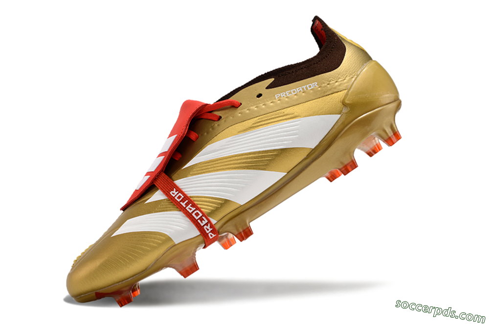 Adidas Predator Elite Foldover Tongue FG Low-Tops Football Boots - Gold/White/Red 5