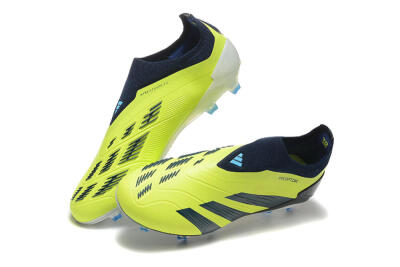 Adidas Predator 24 Elite Laceless FG Low-Tops Football Boots - Yellow/Black/Blue