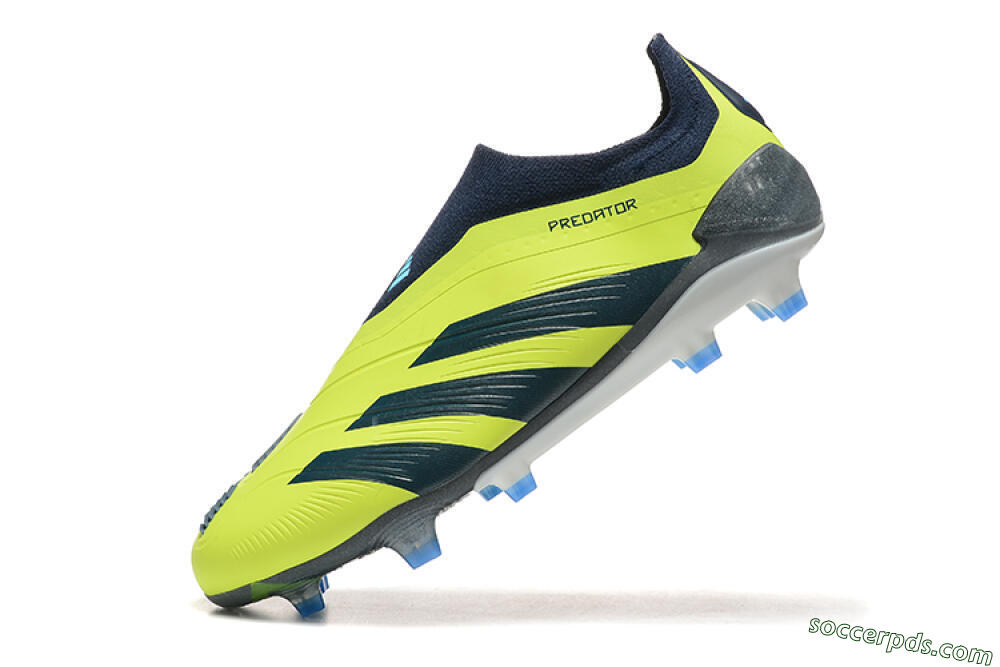 Adidas Predator 24 Elite Laceless FG Low-Tops Football Boots - Yellow/Black/Blue 5